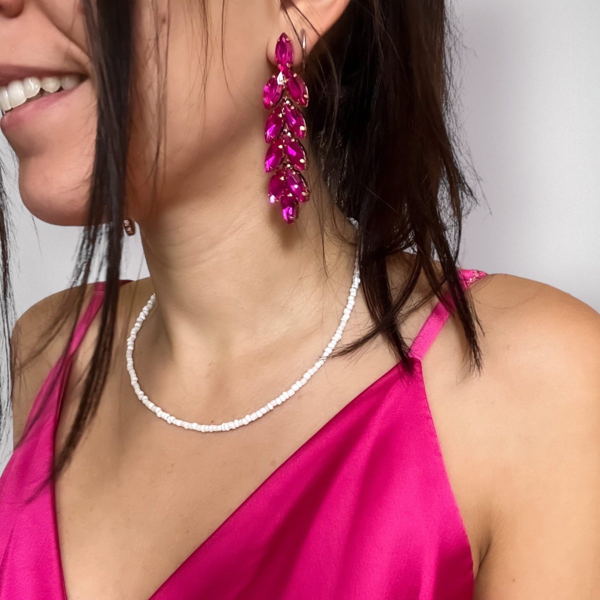 Orecchini gioiello fucsia