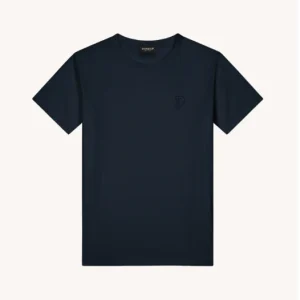 t-shirt logo ricamato in tono